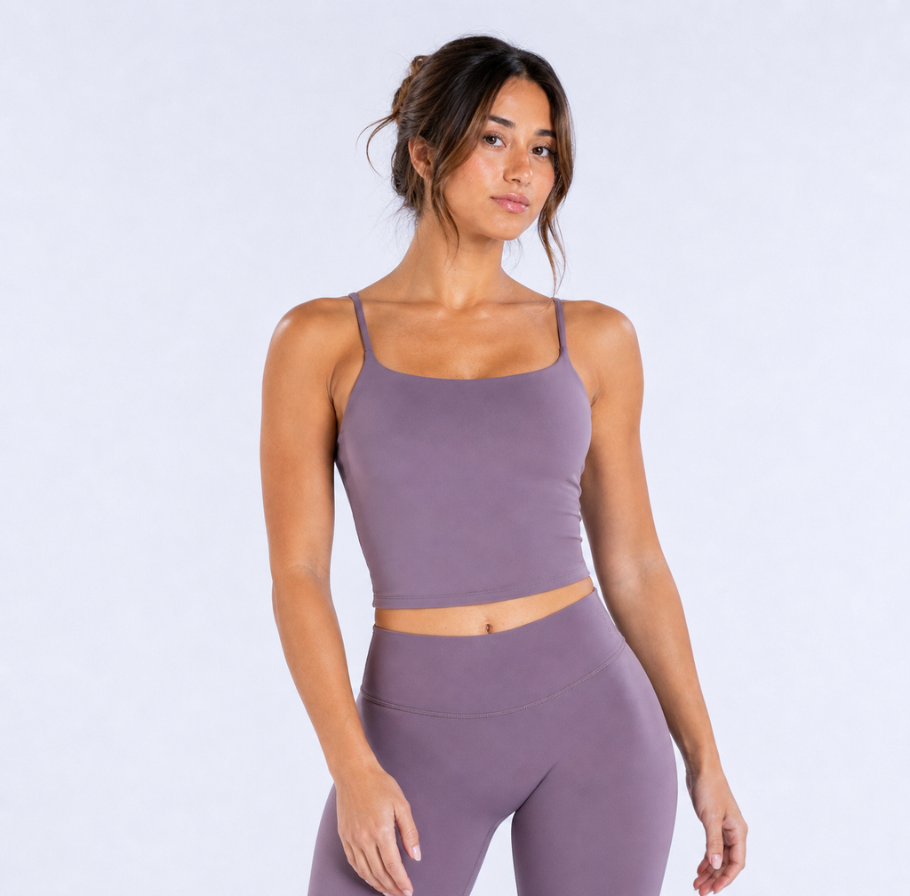 SoftCore Strappy Crop Top - Mauve