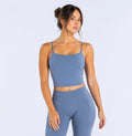 SoftCore Strappy Crop Top - Shadow Blue