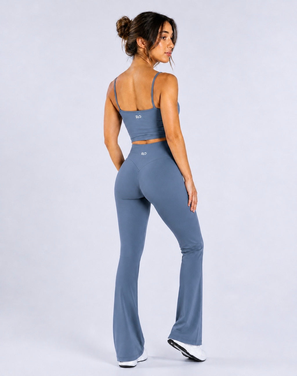 SoftCore Strappy Crop Top - Shadow Blue