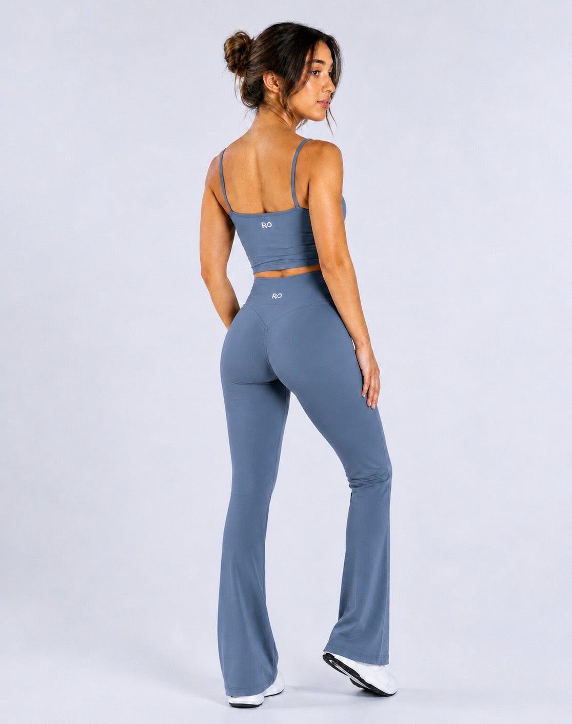 SoftCore Strappy Crop Top - Shadow Blue